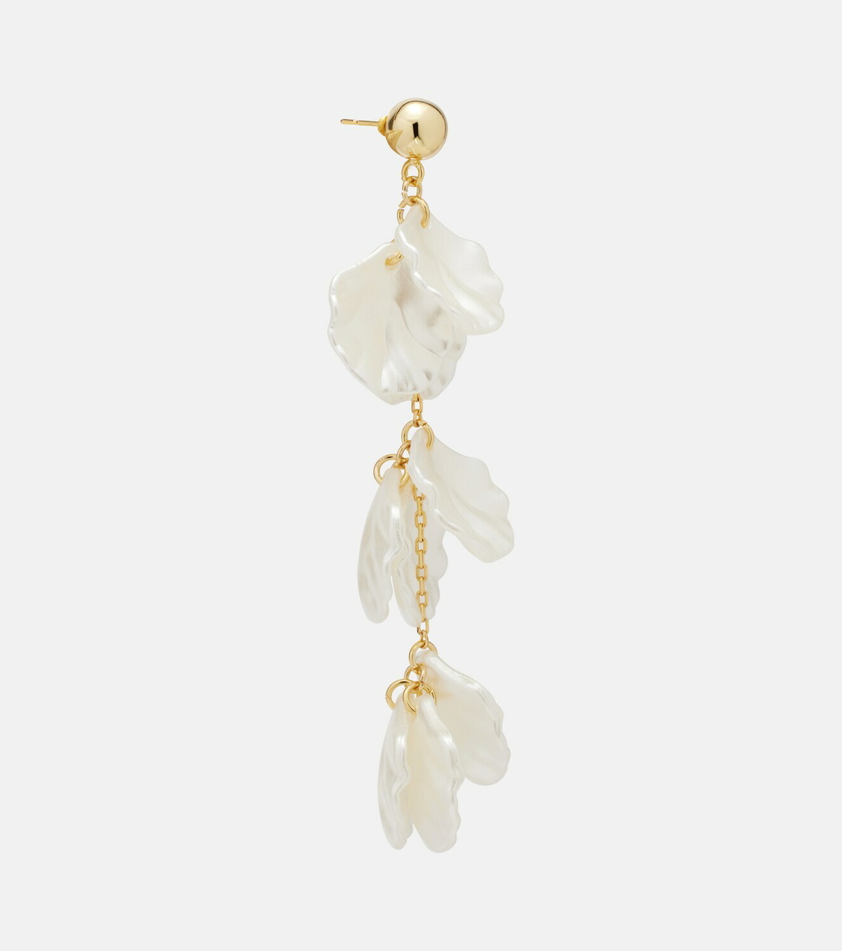 Self-Portrait Tiered faux pearl-embellished earrings