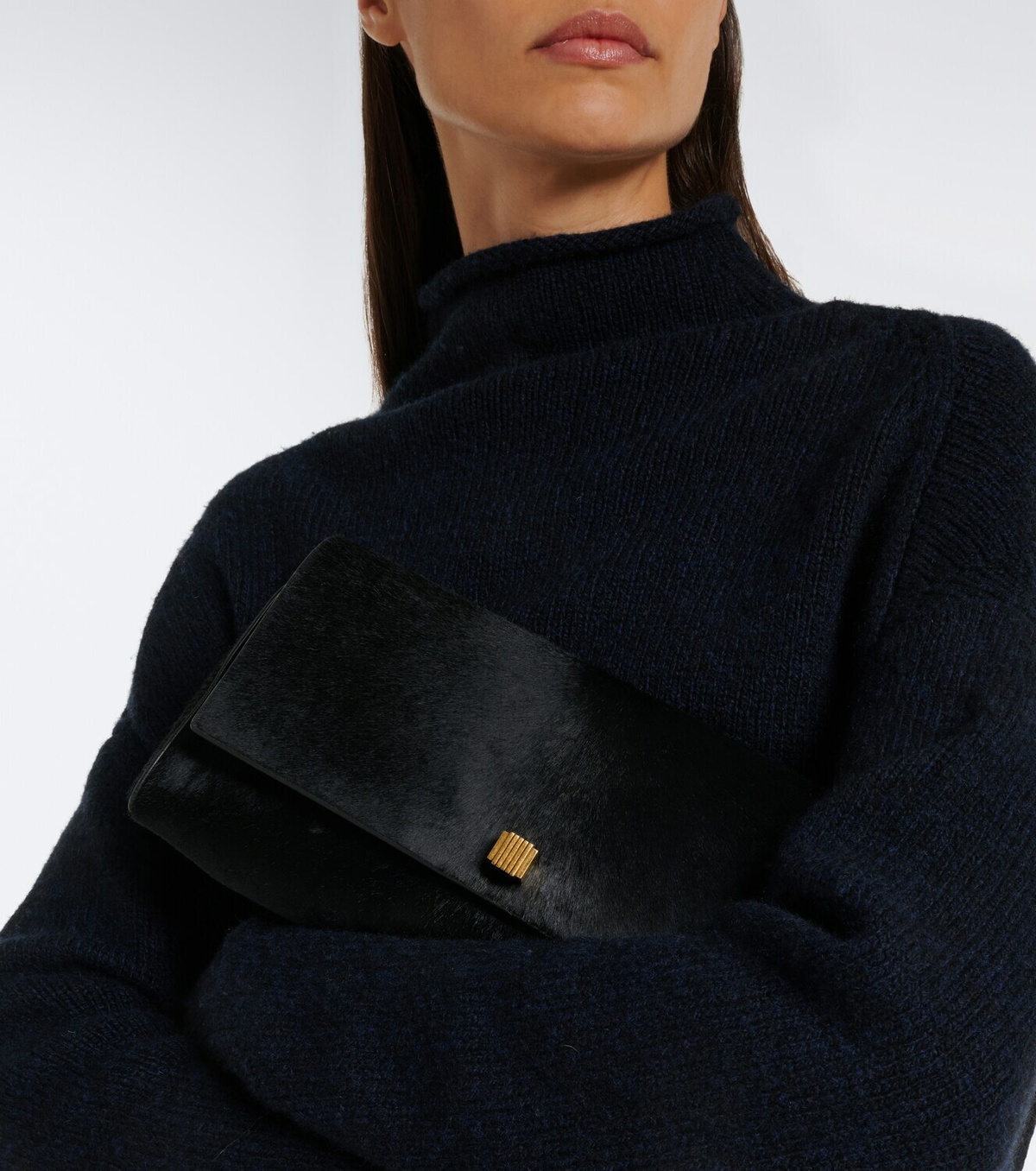 Khaite Audrey Medium calf hair clutch