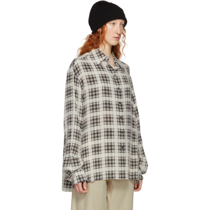 Marc Jacobs Beige and Brown Redux Grunge Silk Plaid Shirt Marc Jacobs