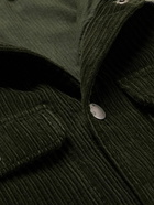 A.P.C. - Alenzo Wool-Trimmed Cotton-Corduroy Overshirt - Green