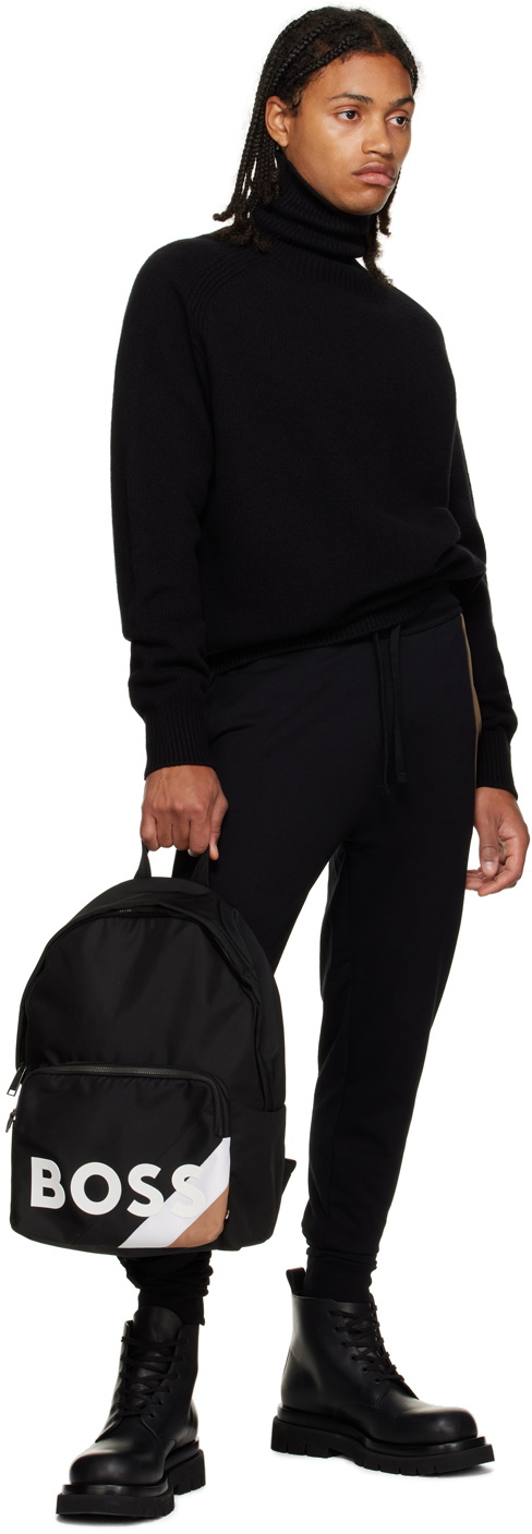 BOSS Black Striped Backpack BOSS