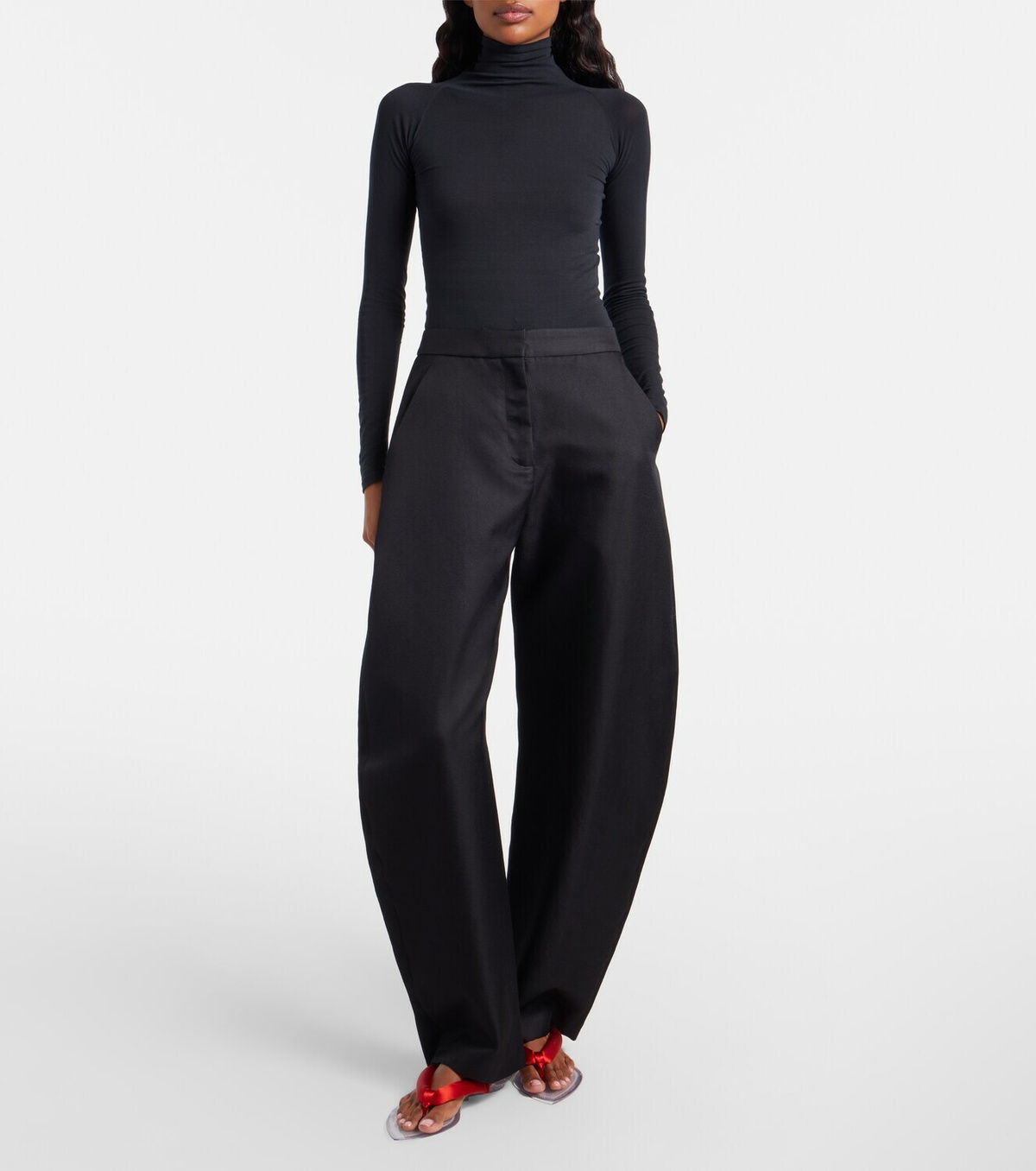 Alaïa Invisible satin thong sandals