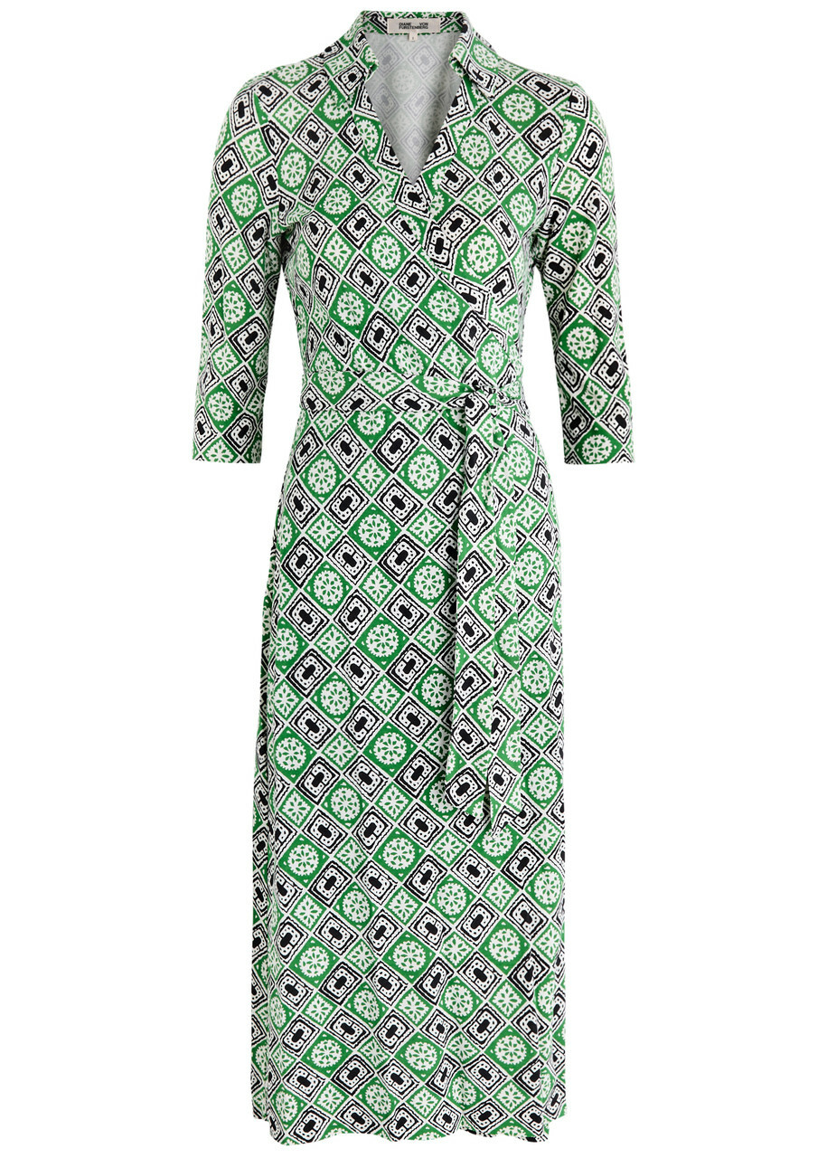 slim fit dress slacks Abigail Silk Jersey Maxi Wrap Dress – Diane von Furstenberg main image 1