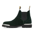 Lanvin Green Suede Ankle Chelsea Boots