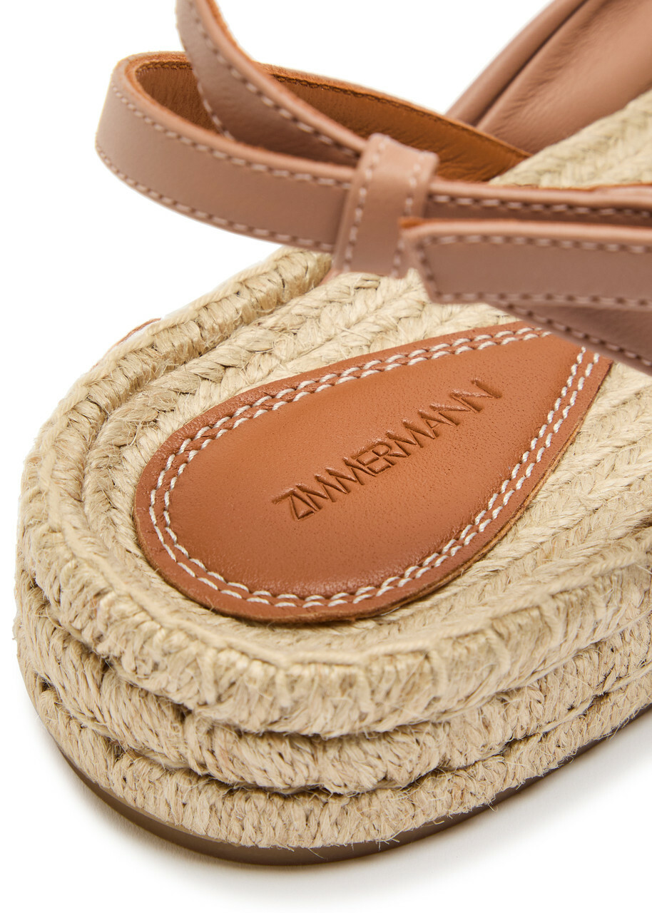 Zimmermann Gleam Gathered Espadrilles Beige