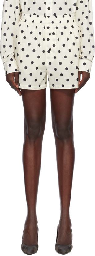 Photo: Moschino Off-White Allover Polka Dots Shorts