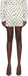 Moschino Off-White Allover Polka Dots Shorts