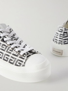Givenchy - City Leather-Trimmed Logo-Jacquard Canvas Sneakers - White