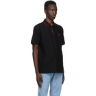 Burberry Black Walton Icon Stripe Placket Polo