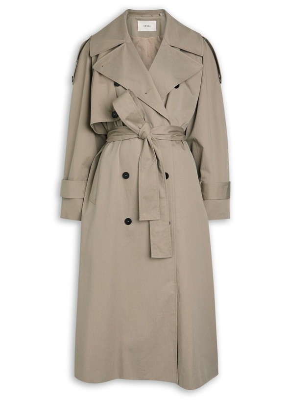 Photo: Skall Studio Mahsa Belted Cotton Trench Coat Stone