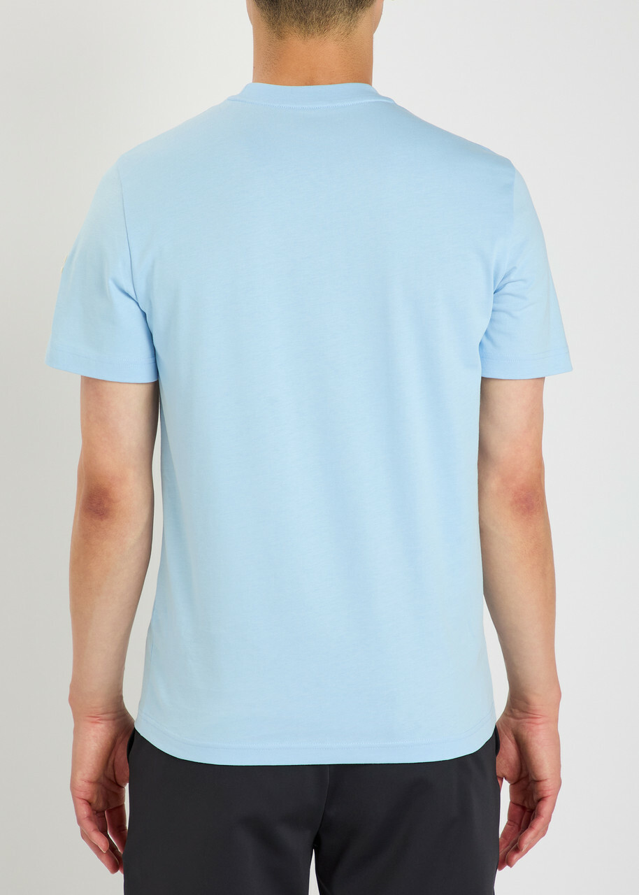 Moncler Logo-print Cotton T-shirt Light Blue