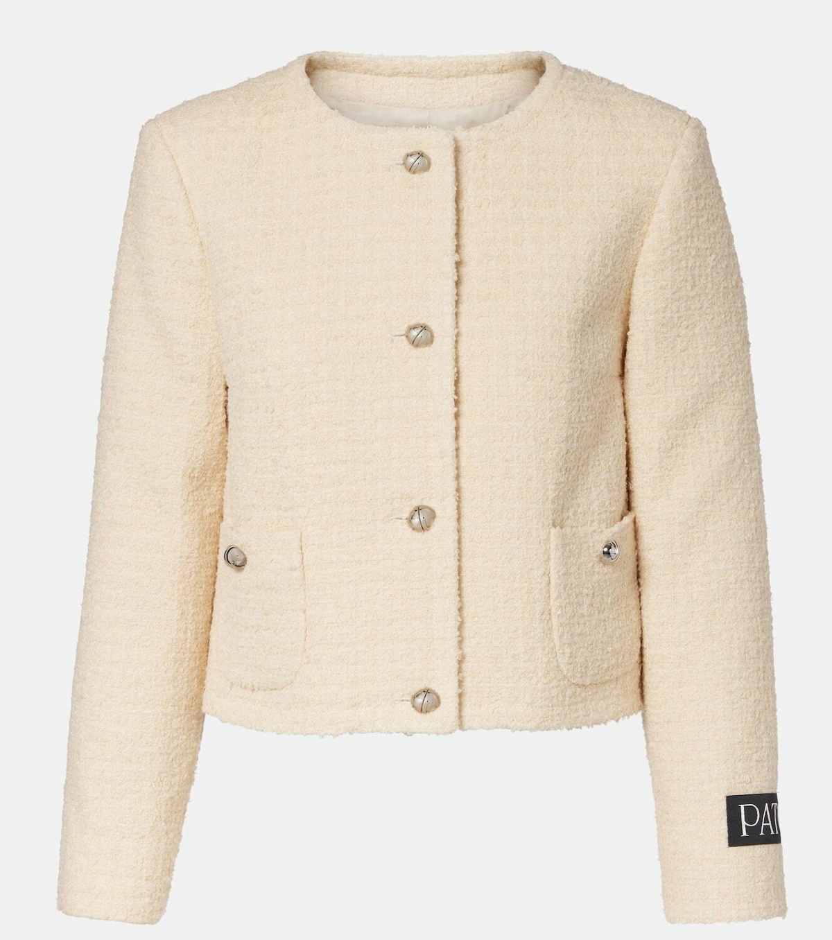 Patou Logo wool-blend bouclé jacket