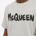 Alexander McQueen Men's Graffiti Logo T-Shirt in Palegrey/Mix