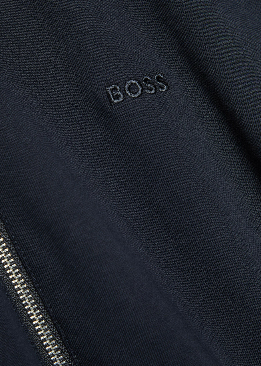 Boss Spence Hooded Cotton Sweatshirt Dark Blue