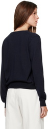 Cordera Navy Merino Wool Button Cardigan