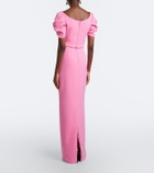 Safiyaa Vanina belted draped crêpe gown
