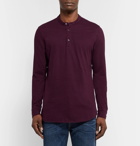 Aspesi - Cotton-Jersey Henley T-Shirt - Men - Burgundy