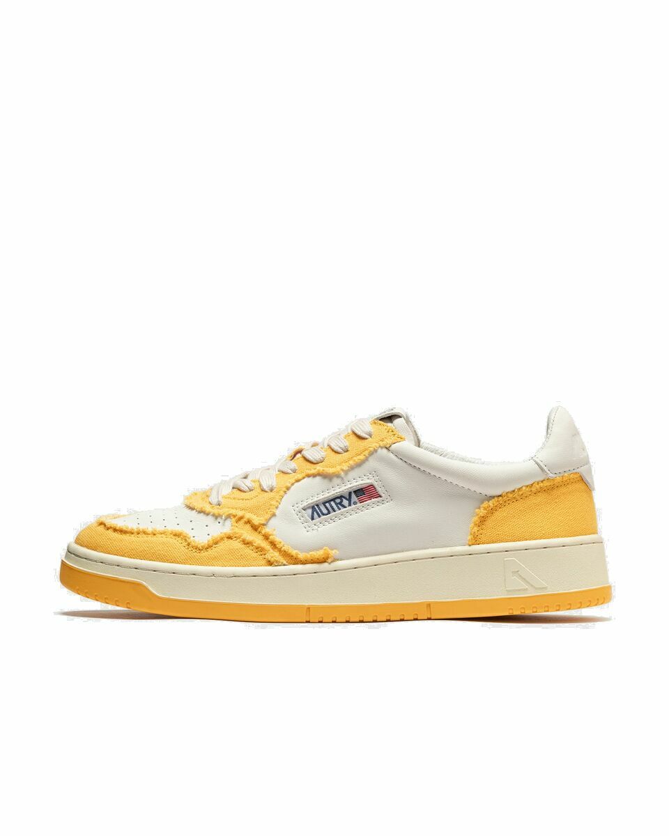 Photo: Autry Action Shoes Autry 1 Low Man White/Yellow - Mens - Lowtop