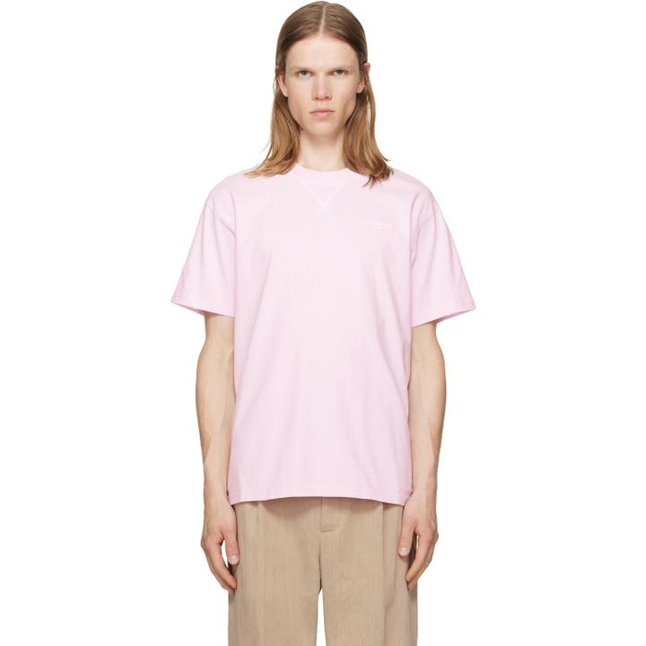 Photo: Givenchy Pink Contour Seam Contrasted Stitch T-shirt