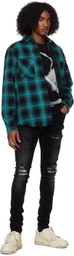 AMIRI Black & Blue Plaid Shirt