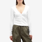 Good American Women's Cotton Pointelle Cardigan in White