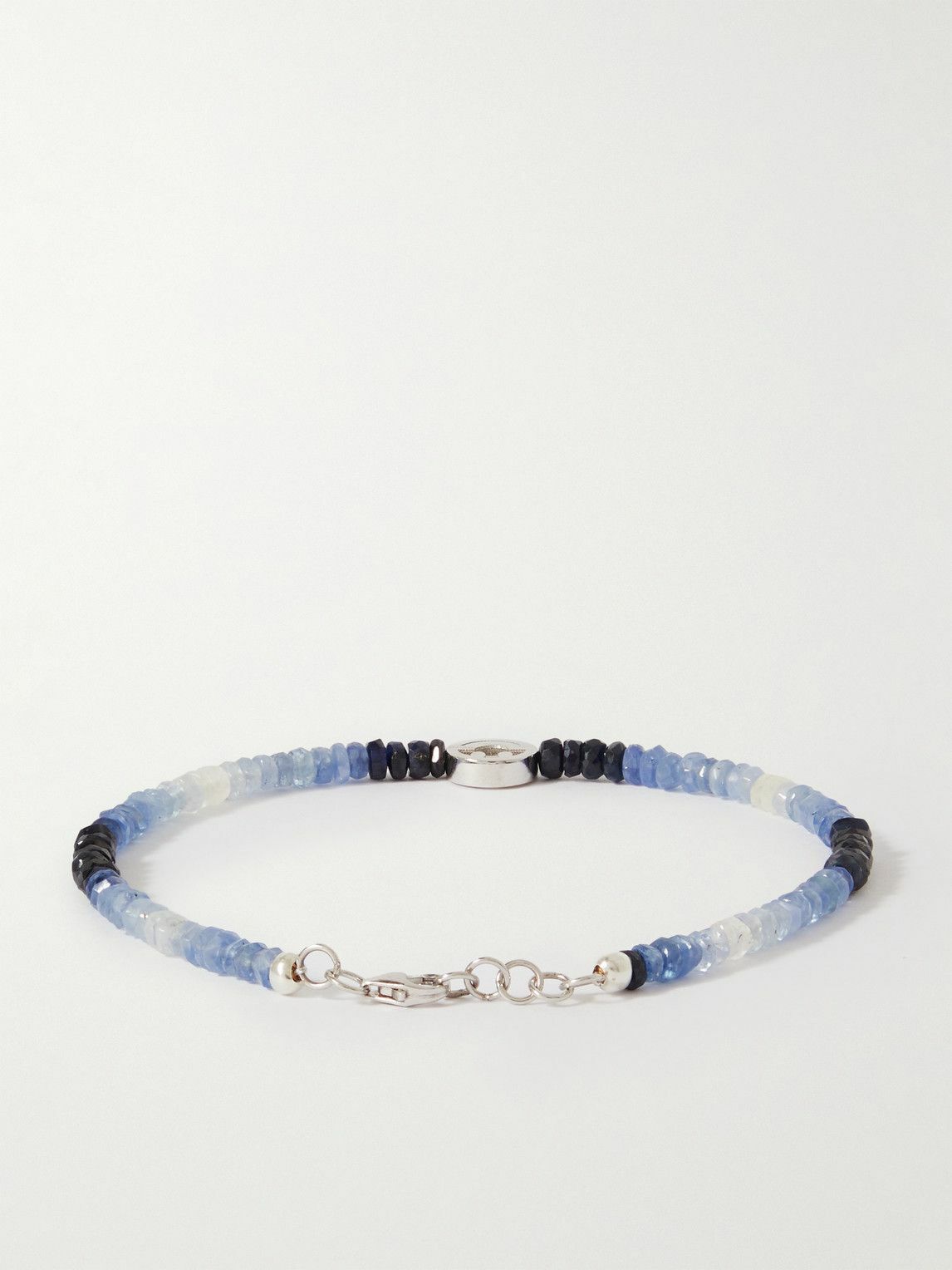 Roxanne First - The Smiley White Gold Sapphire Beaded Bracelet - Blue