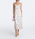 Simone Rocha Floral lace-trimmed satin slip dress