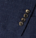 Richard James - Checked Wool, Silk and Linen-Blend Blazer - Blue