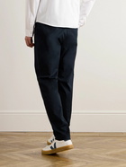 Sunspel - Straight-Leg Pleated Cotton-Blend Twill Trousers - Blue