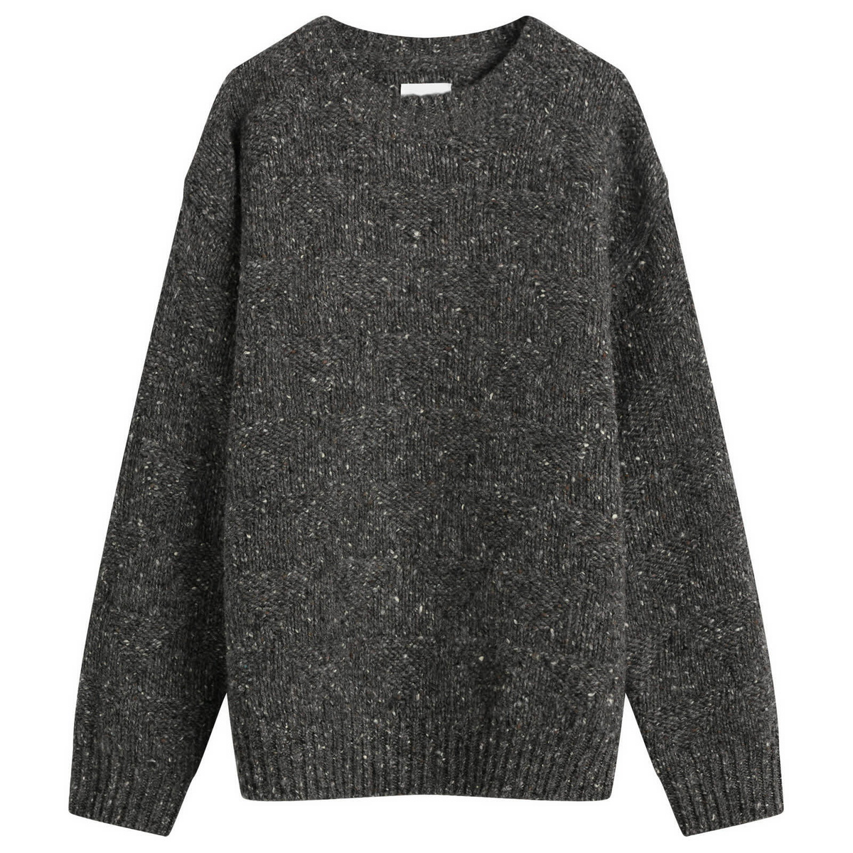Norse Projects Men's Jonas Donegal Diamond Sweater in Charcoal Grey