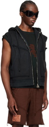 YAKU SSENSE Exclusive Black Ralien Sleeveless Hoodie