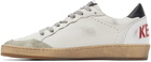 Golden Goose White & Beige Ball Star Low-Top Sneakers