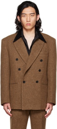 DRAE SSENSE Exclusive Brown Double-Breasted Blazer