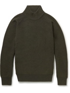 CANALI - Ribbed Merino Wool Mock-Neck Sweater - Green