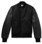 Golden Bear - Wool-Blend and Leather Bomber Jacket - Men - Black
