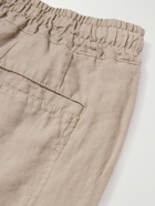 Altea - Martin Tapered Linen Drawstring Trousers - Neutrals