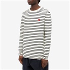 Wood Wood Men's Long Sleeve Mel T-Shirt in Off-White/Black Stripes