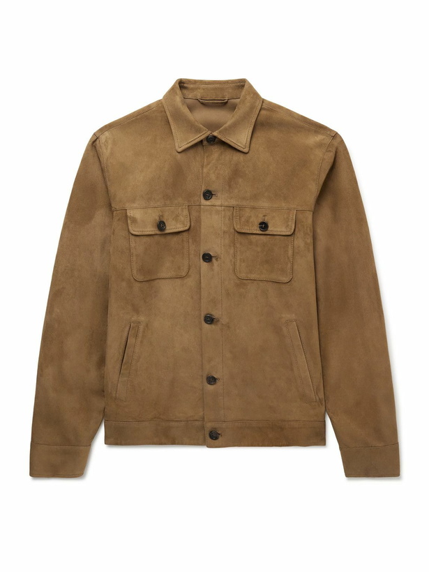 Photo: Sid Mashburn - Suede Overshirt - Brown
