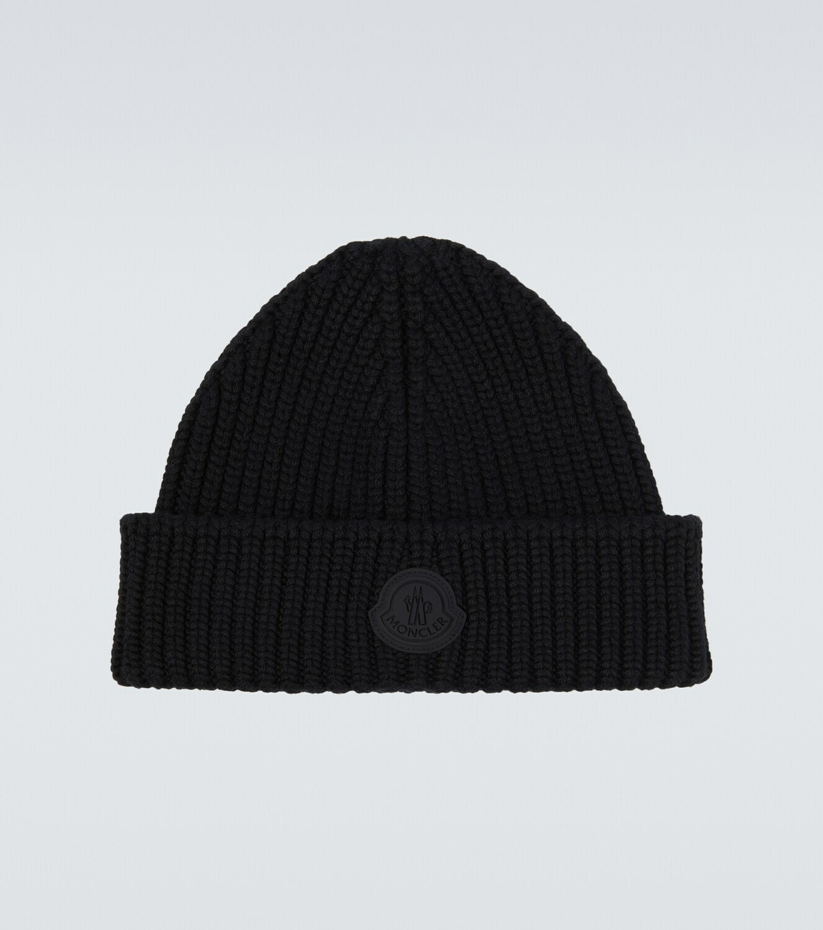 Moncler Black Ribbed Beanie Moncler // Black Ribbed Pom Pom Beanie – VSP Consignment main image 4