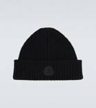 Moncler Logo ribbed-knit wool beanie