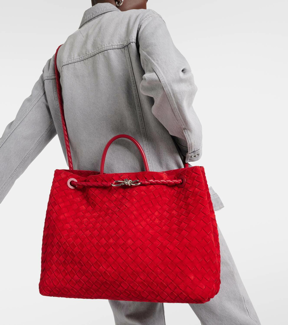 Bottega Veneta Andiamo Intrecciato Large suede tote bag