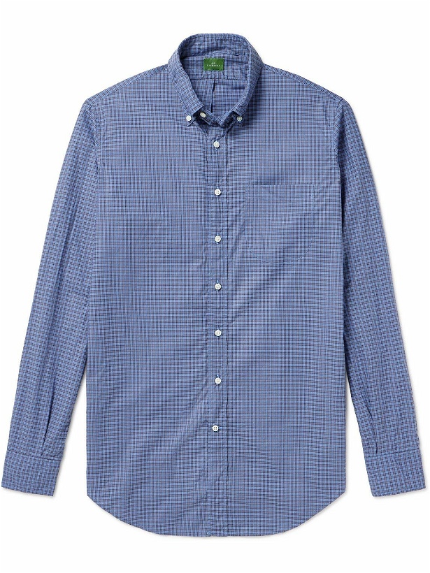 Photo: Sid Mashburn - Button-Down Collar Checked Cotton Shirt - Blue