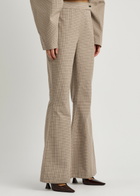 Clea Alessandra Checked Cotton-blend Trousers Beige