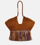 Zimmermann Goldentime Medium raffia tote bag