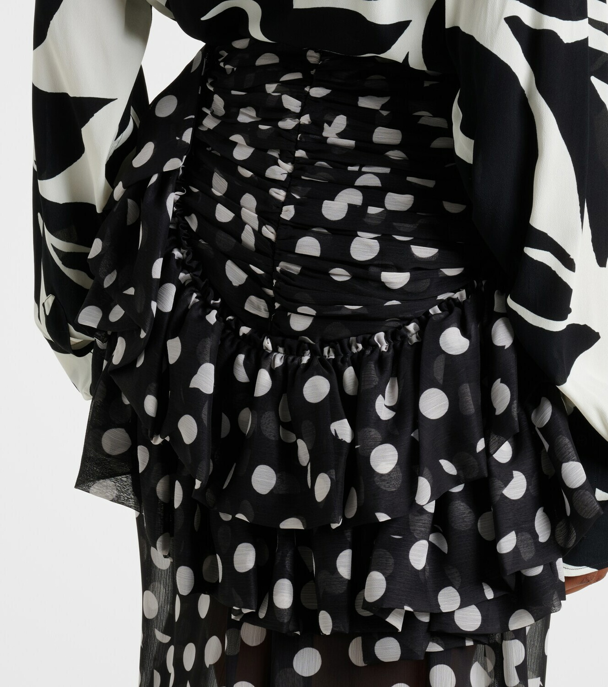 Dries Van Noten Polka-dot ruffled midi skirt