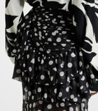 Dries Van Noten Polka-dot ruffled midi skirt