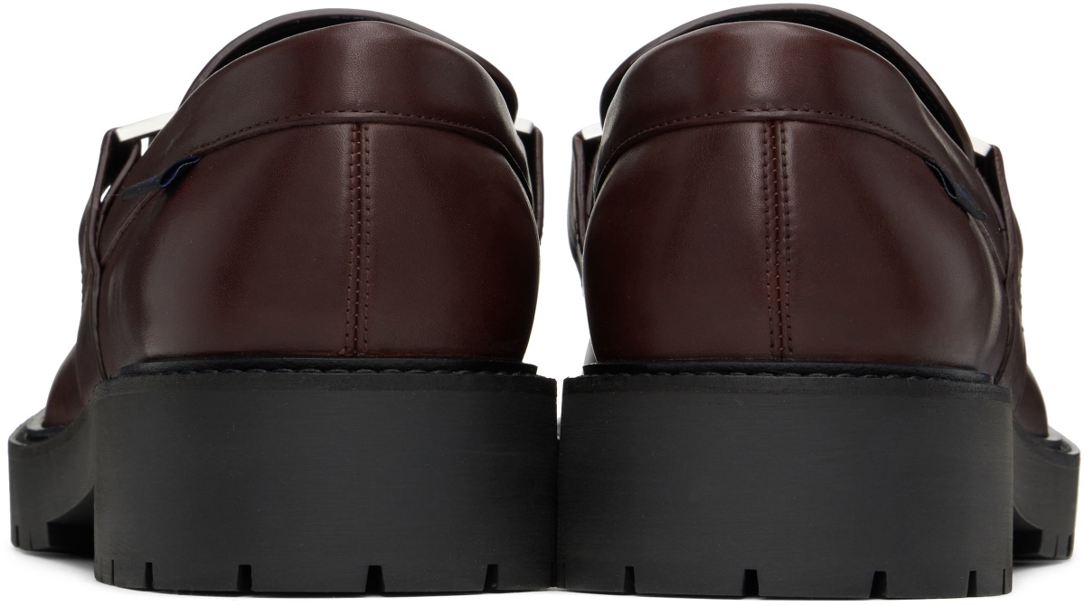 Burberry Burgundy Leather Raft Loafers
