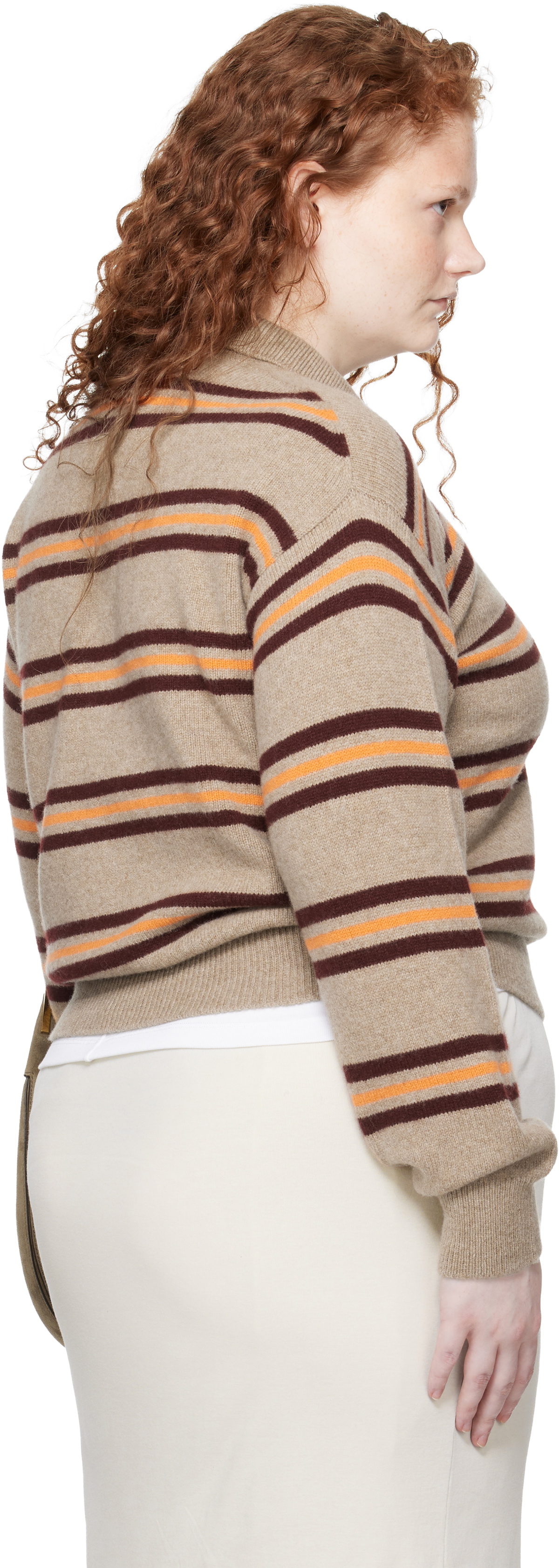 &Daughter Beige Edie Stripe Polo