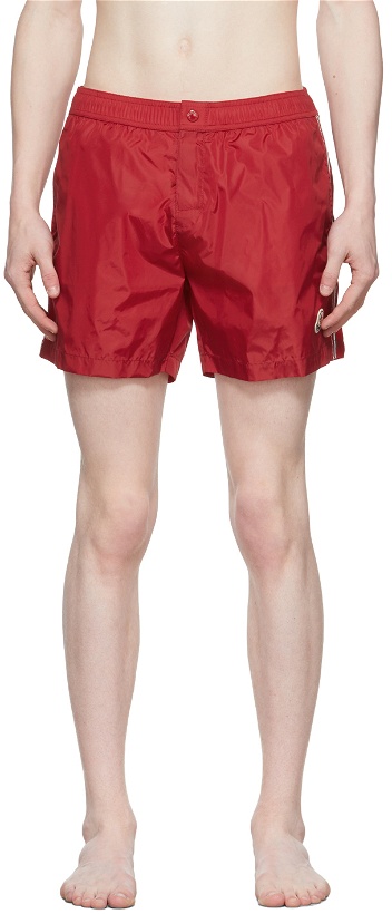 Photo: Moncler Red Logo Swim Shorts