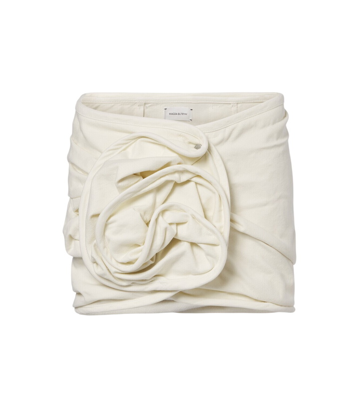 Photo: Magda Butrym Floral-appliqué cotton jersey miniskirt
